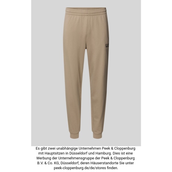 Ea7 Emporio Armani Herren Beige Sweatpants Mit Logo Und Elastischem Bund Mittel
