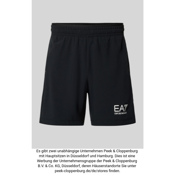Ea7 Emporio Armani Herren Schwarz Shorts Mit Logo Und Elastischem Bund Klein