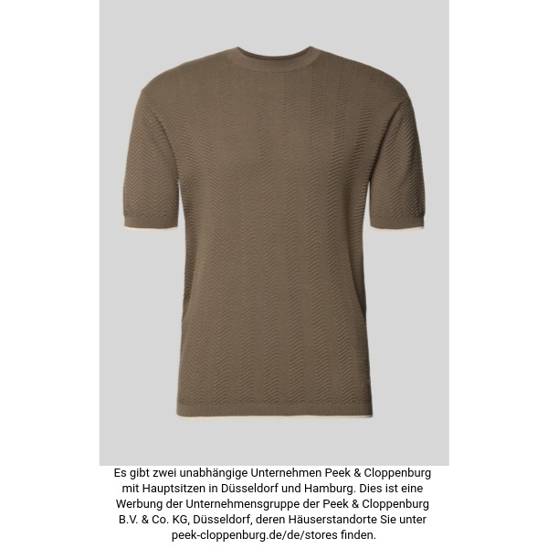 Emporio Armani Herren Mittelbraun Strickshirt Mit Strukturmuster Und Rundhalsausschnitt Extra Groß