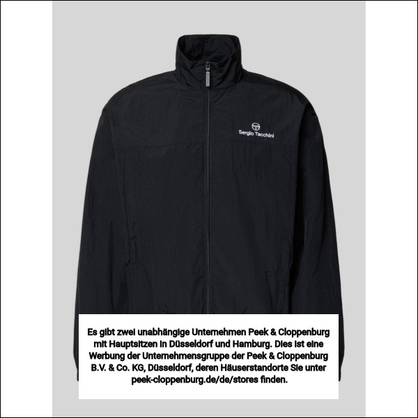 Sergio Tacchini Herren Schwarz Regular Fit Jacke Mit Stehkragen Modell 'Nayla'