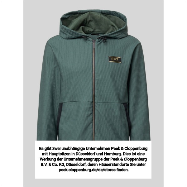 Ea7 Emporio Armani Herren Gruen Regular Fit Sweatjacke Mit Logo-Patch