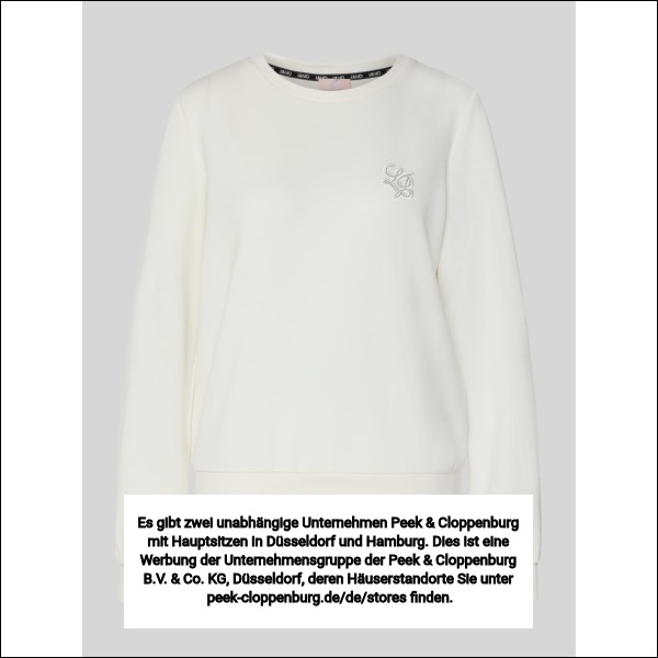 Liu Jo Sport Damen Offwhite Sweatshirt Aus Modal-Mix Mit Rundhalsausschnitt Klein